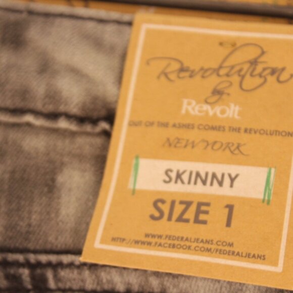 Vintage Revolution Grey/Black Flag Stretch Jeans - Picture 10 of 11